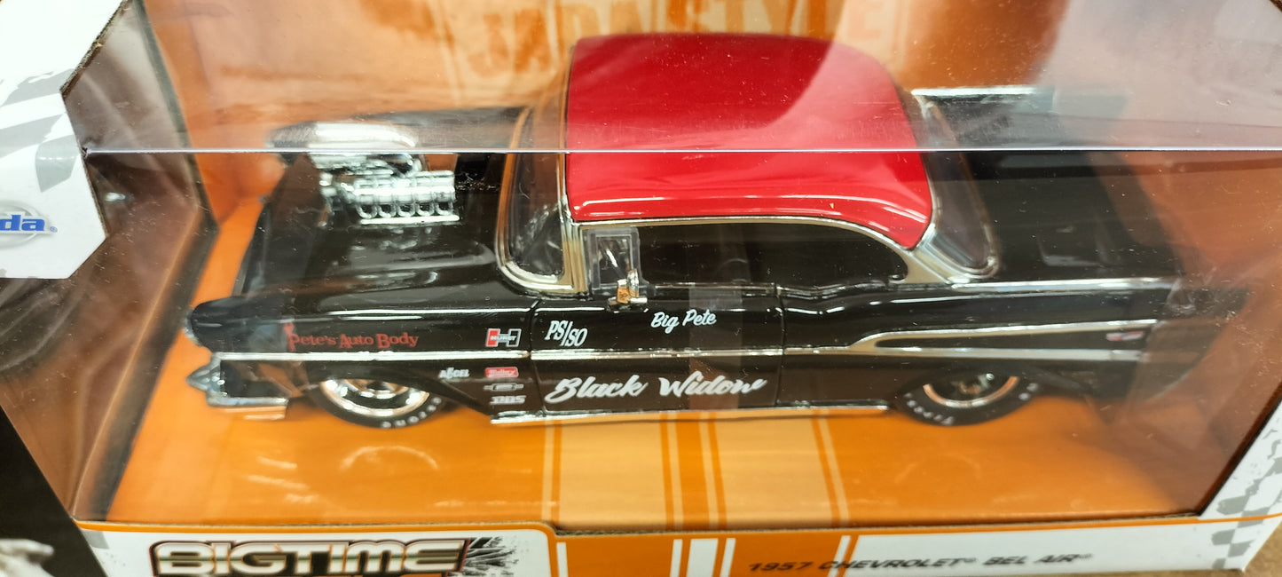 Jada Toys 1/24 Chevy Bel-Air Black Widow Gasser 1957 Big Time Muscle