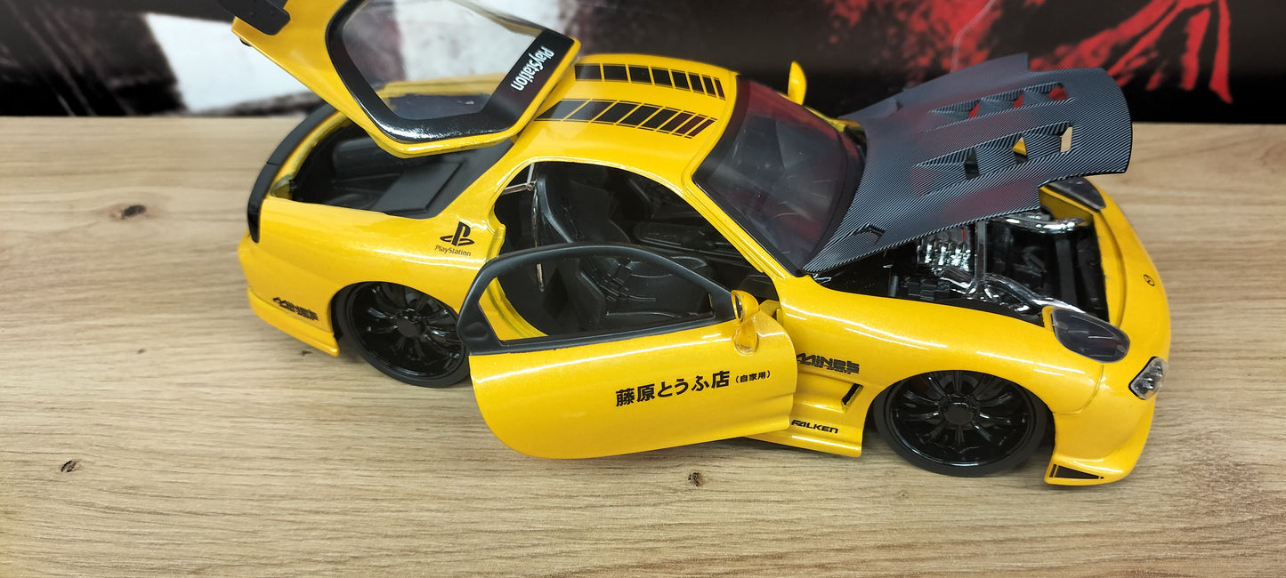 Jada Toys 1/24 Mazda RX-7 FD3S Yellow Custom JDM