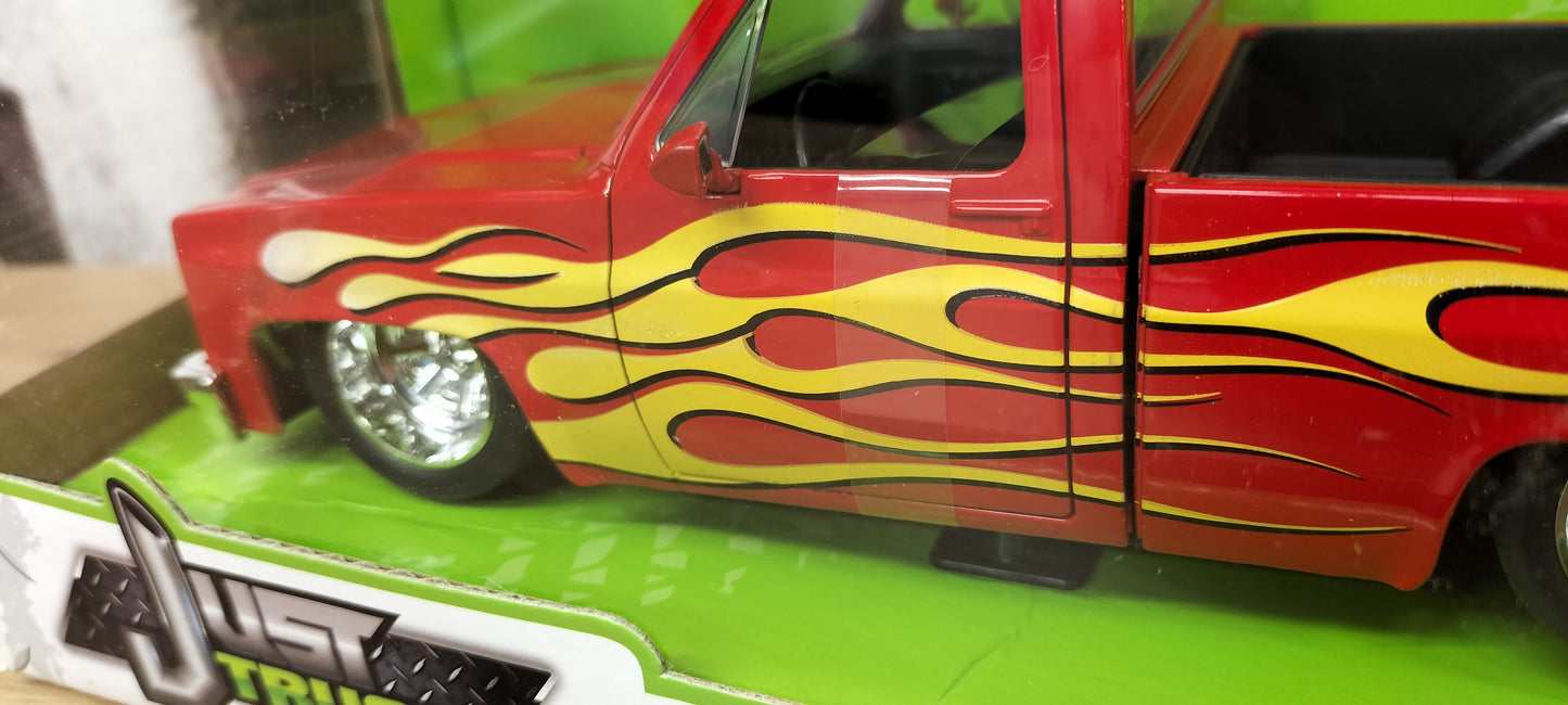 Jada Toys 1/24 Chevy C-10 Red Flame 1985 Just Truck