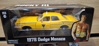 Greenlight 1/24 Dodge Monaco Rocky III Yellow Cab Hollywood