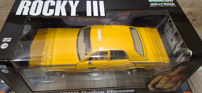 Greenlight 1/24 Dodge Monaco Rocky III Yellow Cab Hollywood