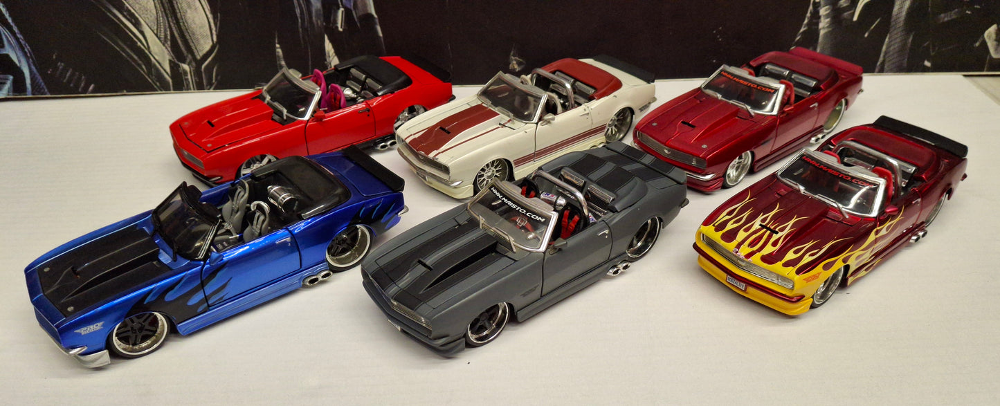 Maisto Design 1/24 Chevy Camaro 1969 Cabrio Set 6pcs USED