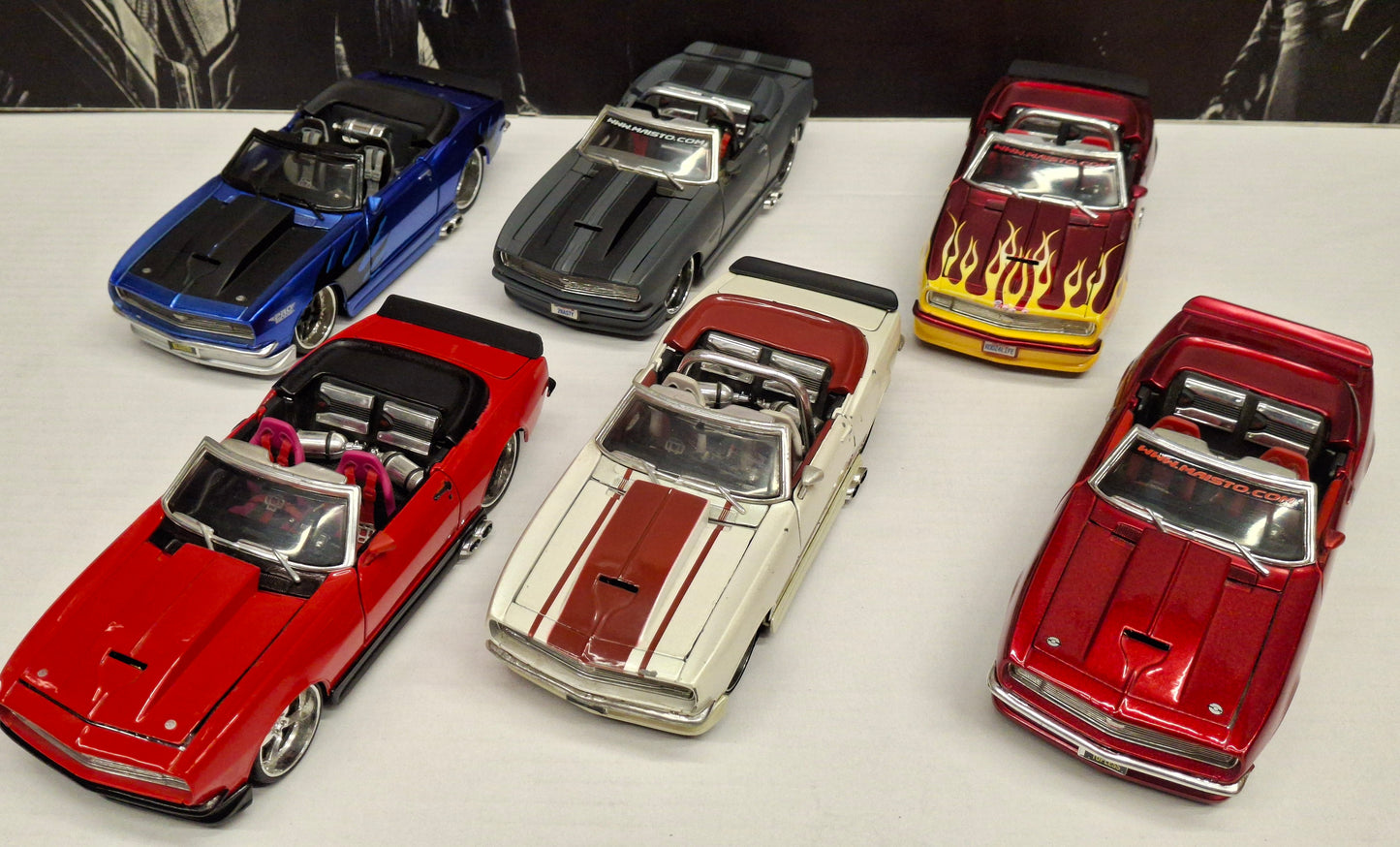 Maisto Design 1/24 Chevy Camaro 1969 Cabrio Set 6pcs USED