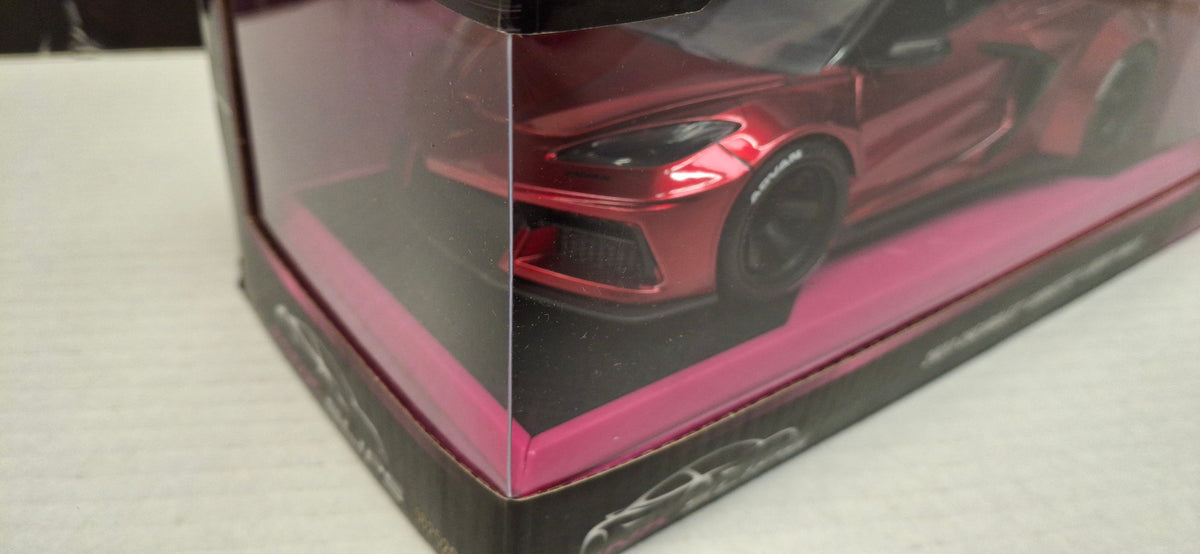 Jada Toys 1/24 Chevy Corvette 2023 Liberty Walk Candy Red Pink Slips