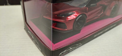 Jada Toys 1/24 Chevy Corvette 2023 Liberty Walk Candy Red Pink Slips