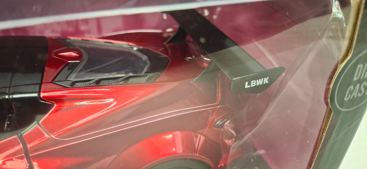 Jada Toys 1/24 Chevy Corvette 2023 Liberty Walk Candy Red Pink Slips