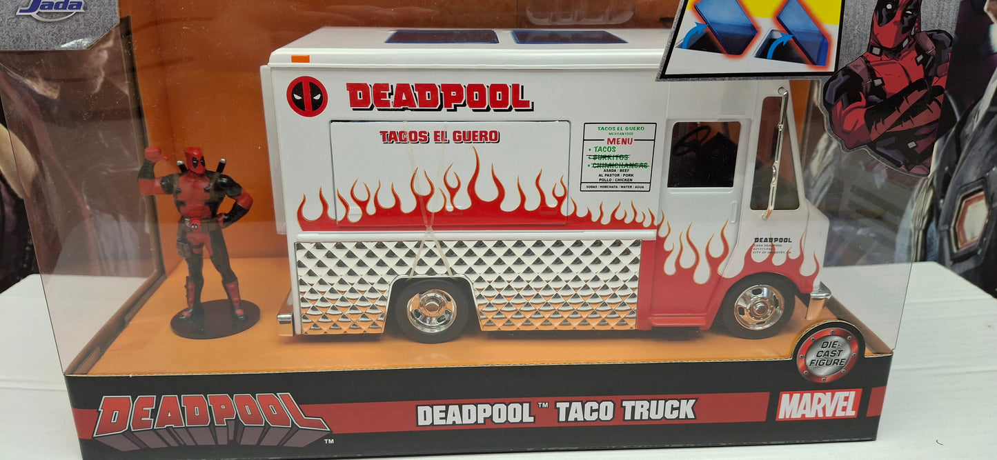 Jada Toys 1/24 Taco Truck Deadpool White