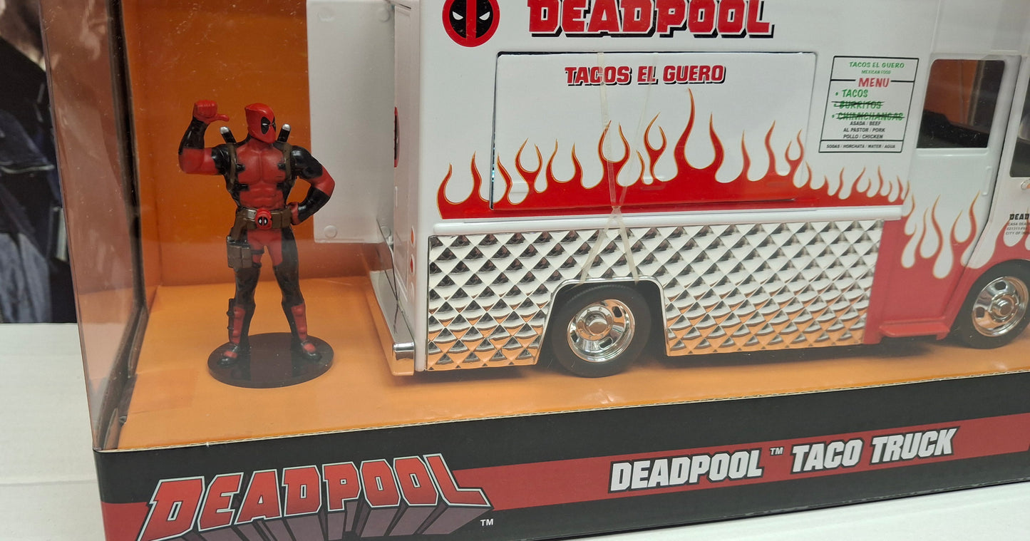 Jada Toys 1/24 Taco Truck Deadpool White