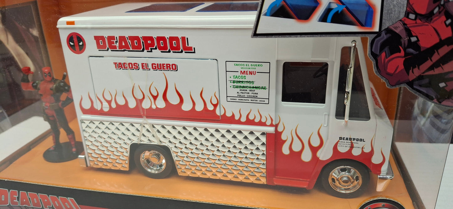 Jada Toys 1/24 Taco Truck Deadpool White