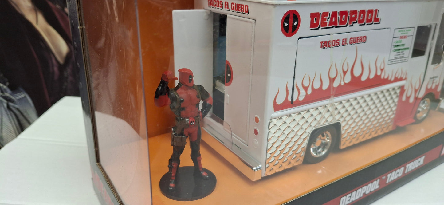 Jada Toys 1/24 Taco Truck Deadpool White