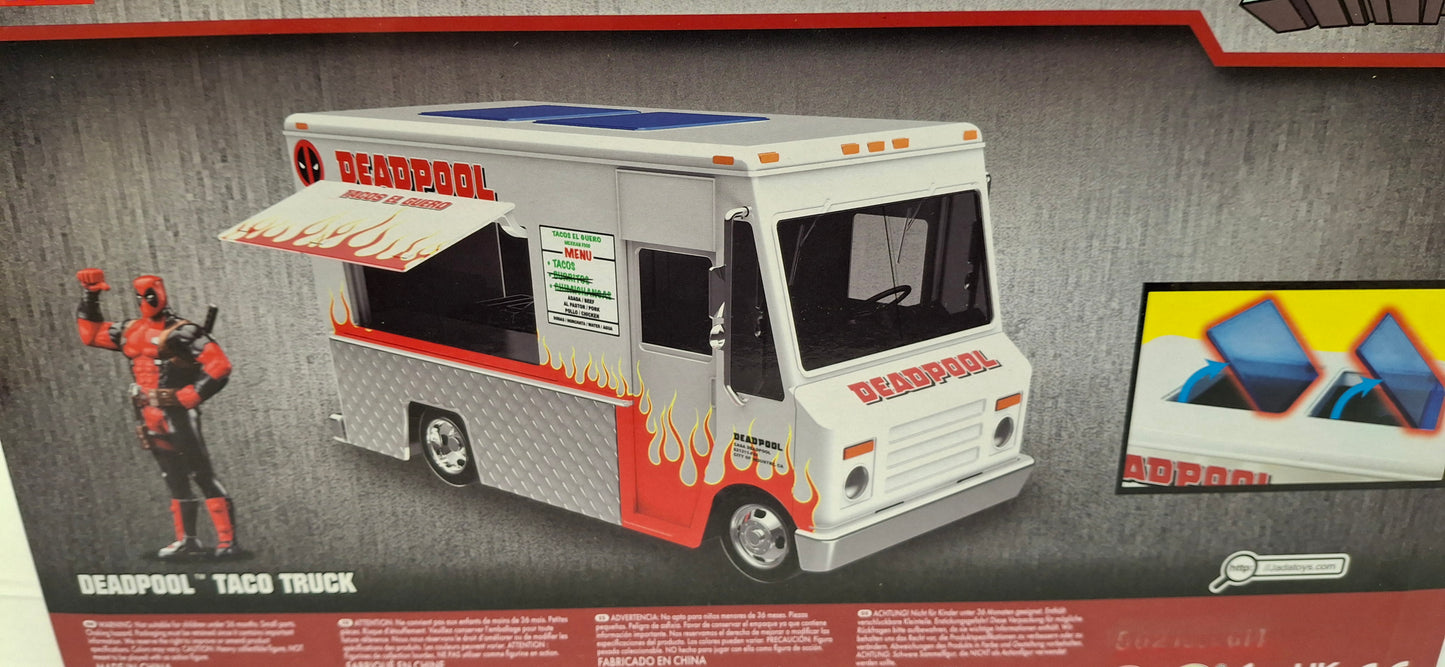 Jada Toys 1/24 Taco Truck Deadpool White