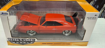 Jada Toys 1/24 Dodge Charger Daytona 1969 Red Black Big Time Muscle