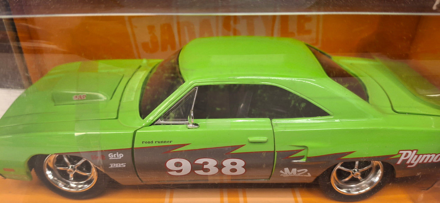Jada Toys 1/24 Plymouth Road Runner 1979 Green Big Time Muscle