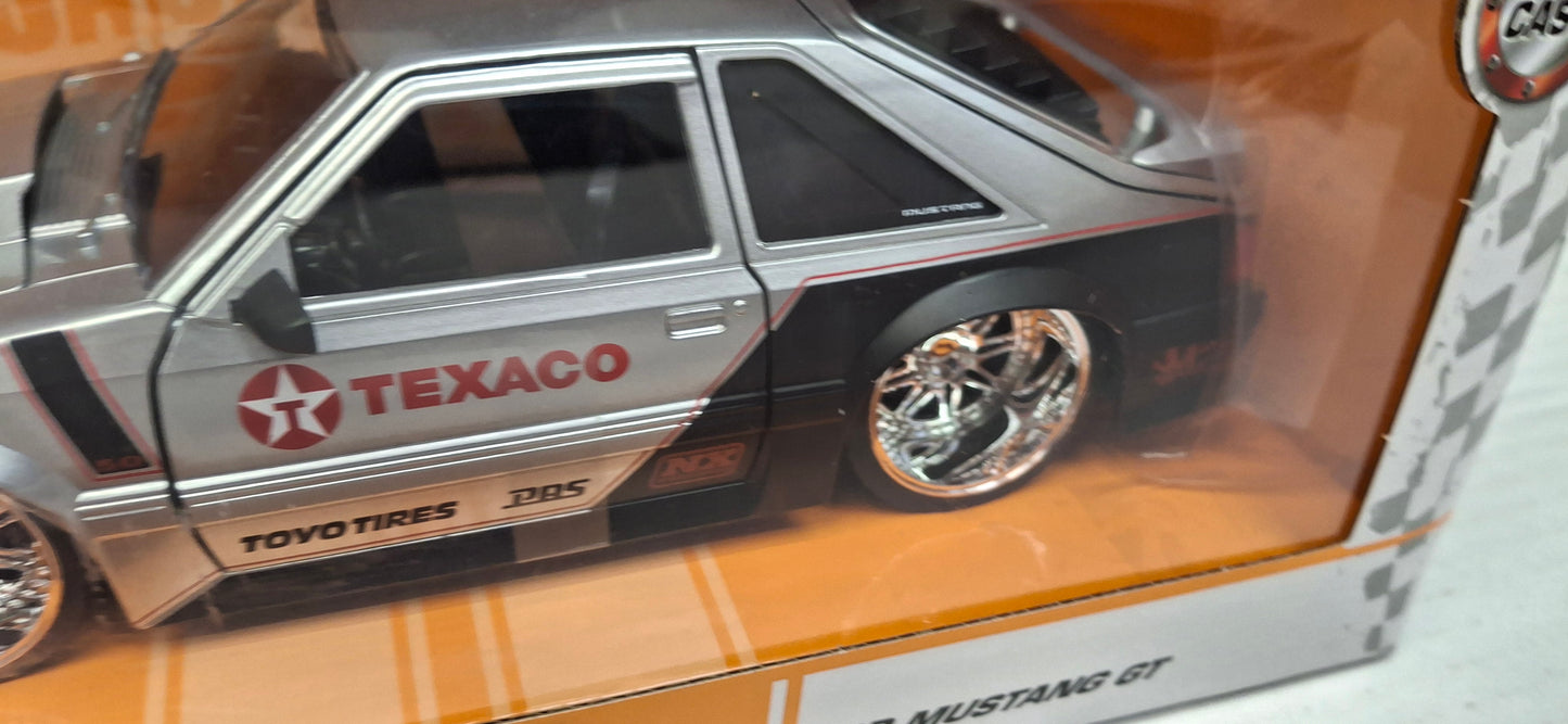 Jada Toys 1/24 Ford Mustang GT 1989 Texaco Silver Big Time Muscle