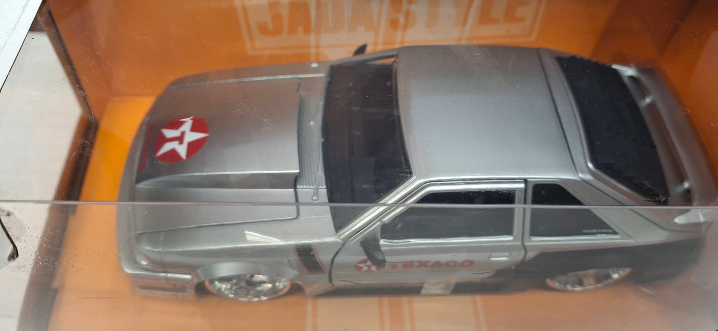 Jada Toys 1/24 Ford Mustang GT 1989 Texaco Silver Big Time Muscle
