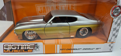 Jada Toys 1/24 Chevy Chevelle SS 1971 Silver Gold Big Time Muscle