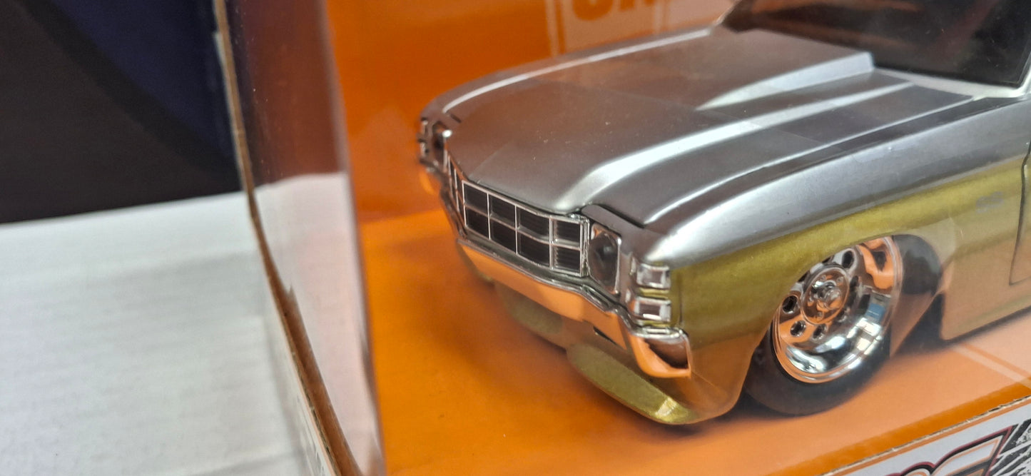Jada Toys 1/24 Chevy Chevelle SS 1971 Silver Gold Big Time Muscle
