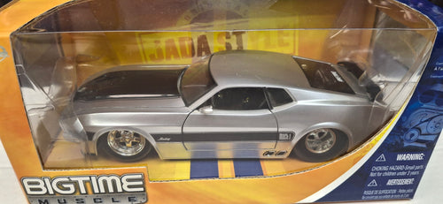 Jada Toys 1/24 Ford Mustang Mach 1 Silver Black Stripe Big Time Muscle