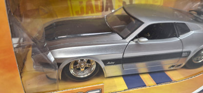 Jada Toys 1/24 Ford Mustang Mach 1 Silver Black Stripe Big Time Muscle