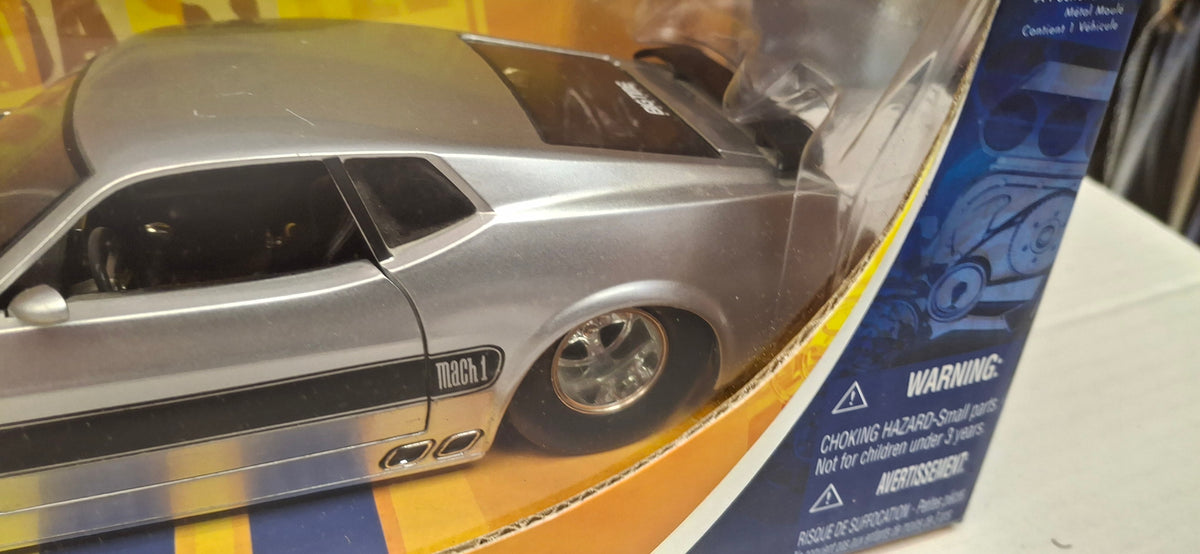 Jada Toys 1/24 Ford Mustang Mach 1 Silver Black Stripe Big Time Muscle