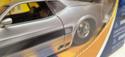 Jada Toys 1/24 Ford Mustang Mach 1 Silver Black Stripe Big Time Muscle