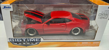 Jada Toys 1/24 Chevy Camaro 2005 Red Black Stripes Big Time Muscle