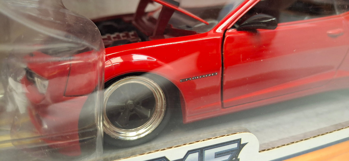 Jada Toys 1/24 Chevy Camaro 2005 Red Black Stripes Big Time Muscle