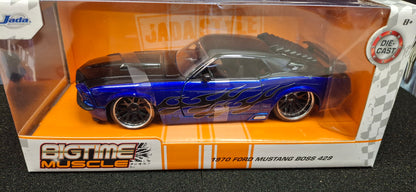 Jada Toys 1/24 Ford Mustang Boss 429 1970 Blue Flame Big Time Muscle