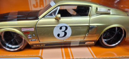 Jada Toys 1/24 Ford Mustang 1967 Shelby GT-500 Gold "3" Big Time Muscle