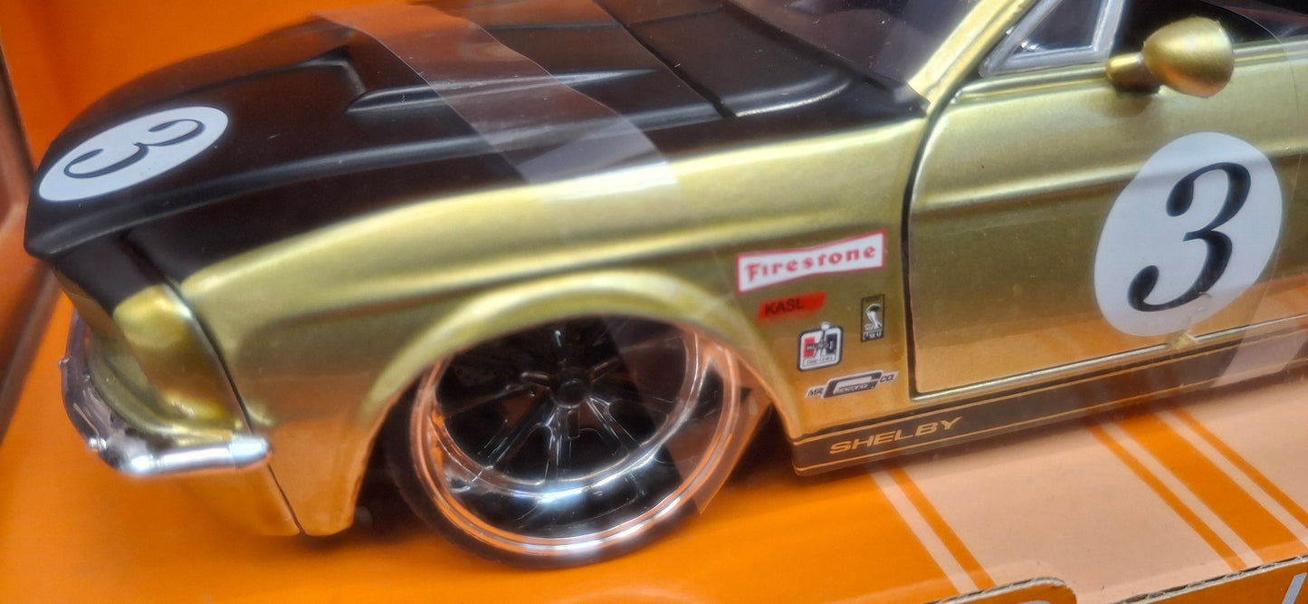 Jada Toys 1/24 Ford Mustang 1967 Shelby GT-500 Gold "3" Big Time Muscle
