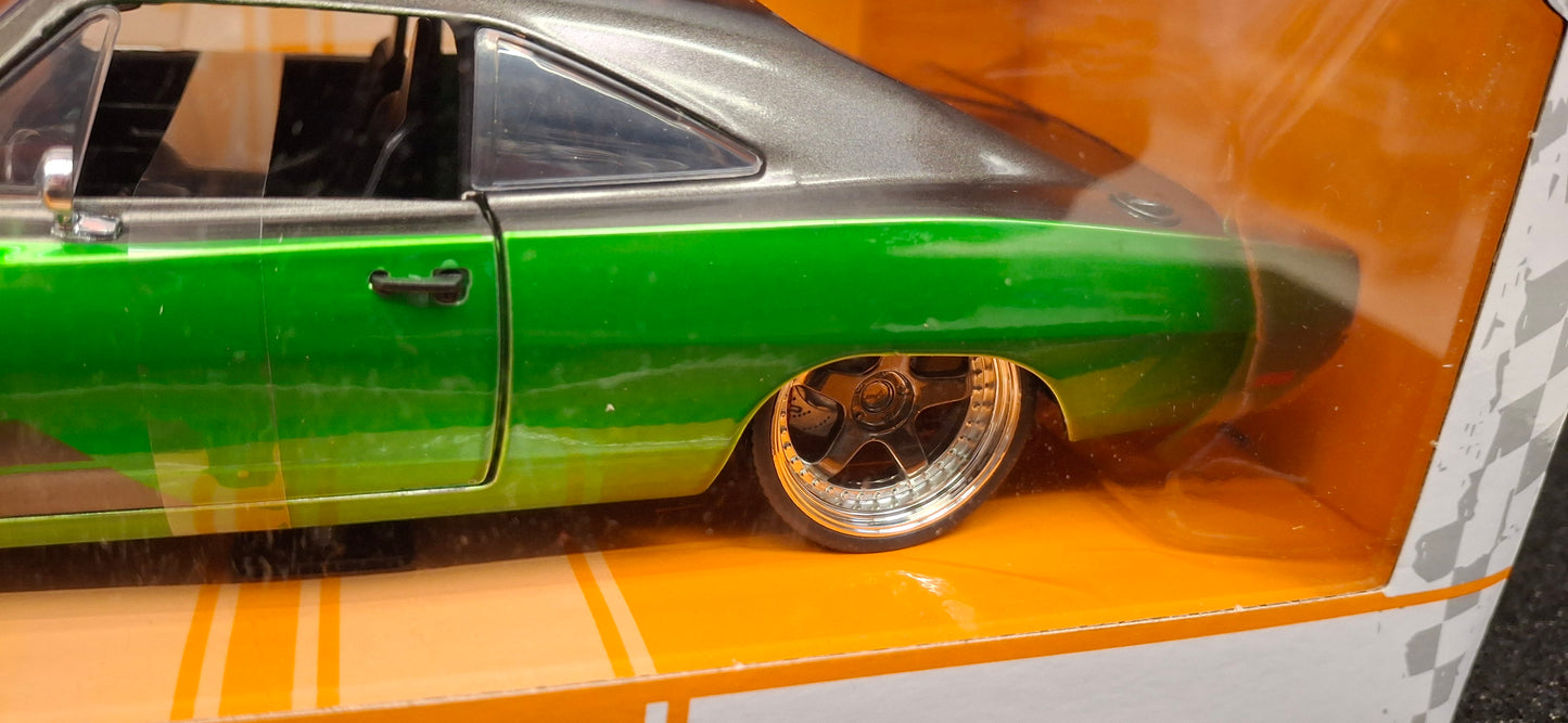 Jada Toys 1/24 Dodge Charger R/T Gasser Gray Green Big Time Muscle