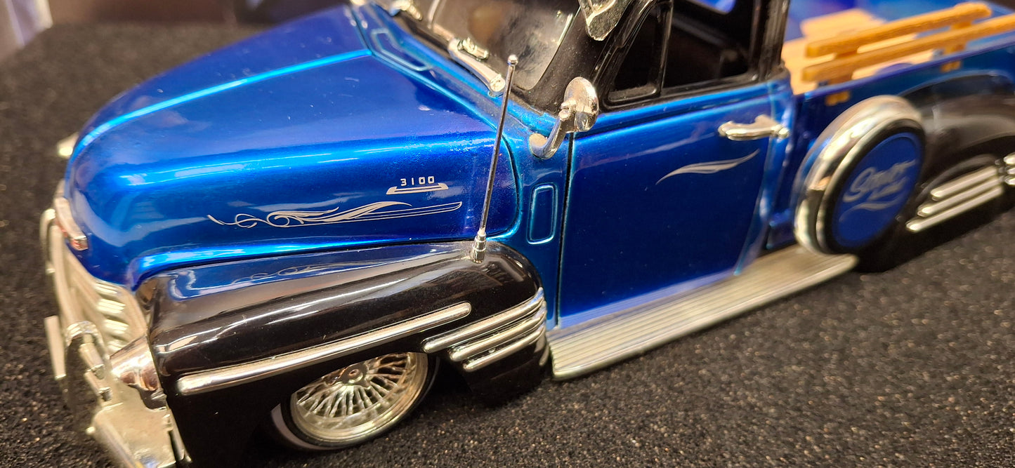 Jada Toys 1/24 Chevy Pickup 1951 Street Low Blue Big Time Muscle USED