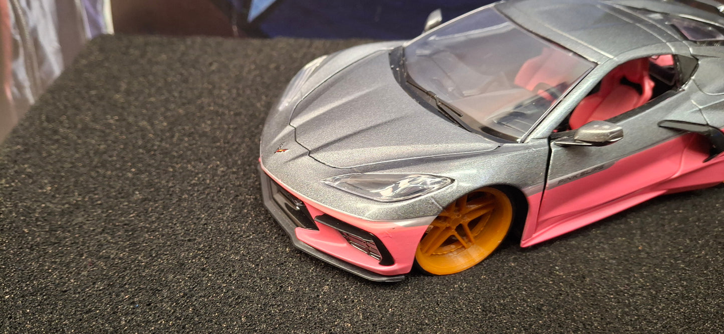 Jada Toys 1/24 Chevy Corvette Stingray 2010 Silver Big Time Muscle USED