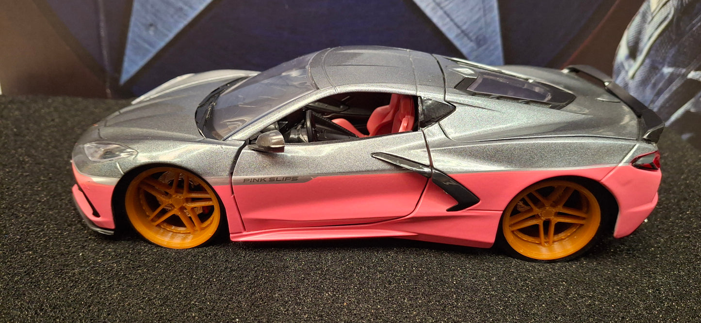 Jada Toys 1/24 Chevy Corvette Stingray 2010 Silver Big Time Muscle USED