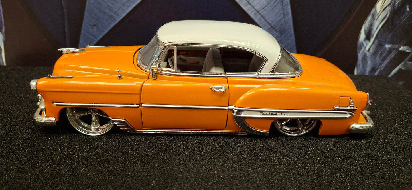 Jada Toys 1/24 Chevy Bel-Air 1953 Orange Street Low Big Time Muscle USED