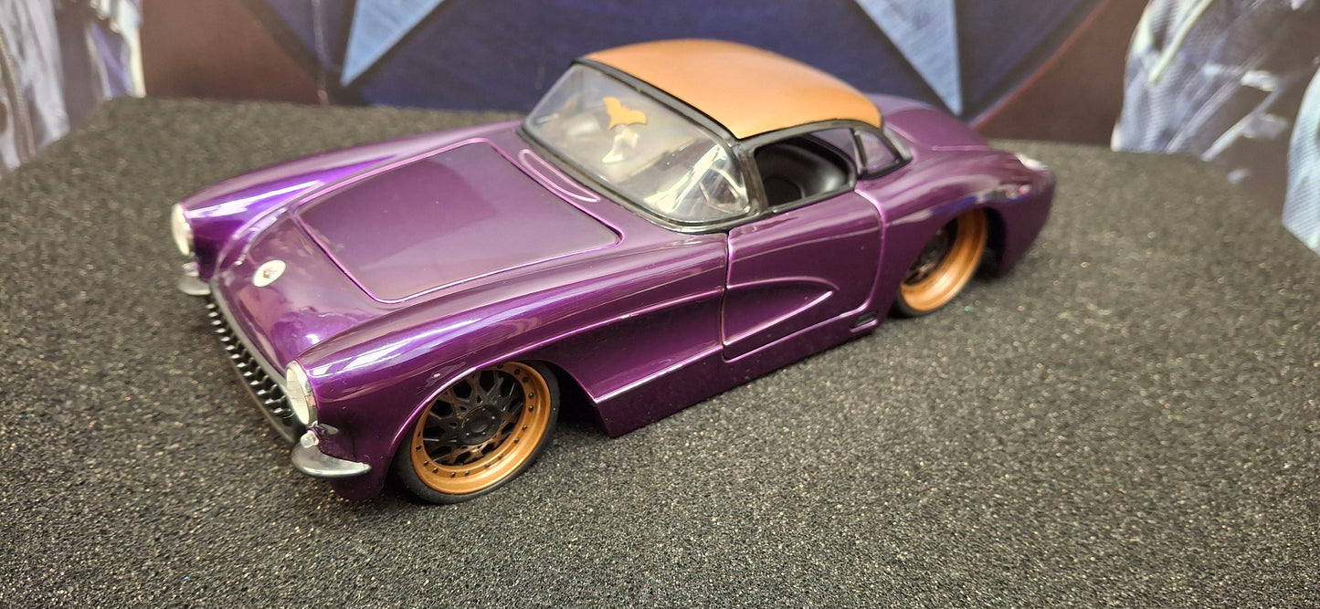 Jada Toys 1/24 Chevy Corvette 1957 Purple Big Time Muscle USED
