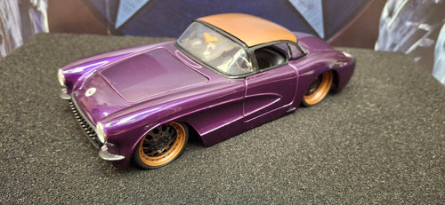Jada Toys 1/24 Chevy Corvette 1957 Purple Big Time Muscle USED