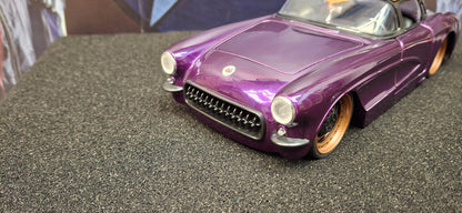 Jada Toys 1/24 Chevy Corvette 1957 Purple Big Time Muscle USED