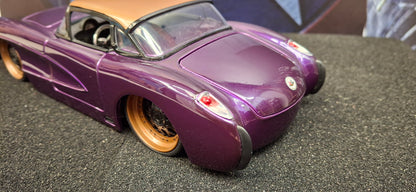Jada Toys 1/24 Chevy Corvette 1957 Purple Big Time Muscle USED