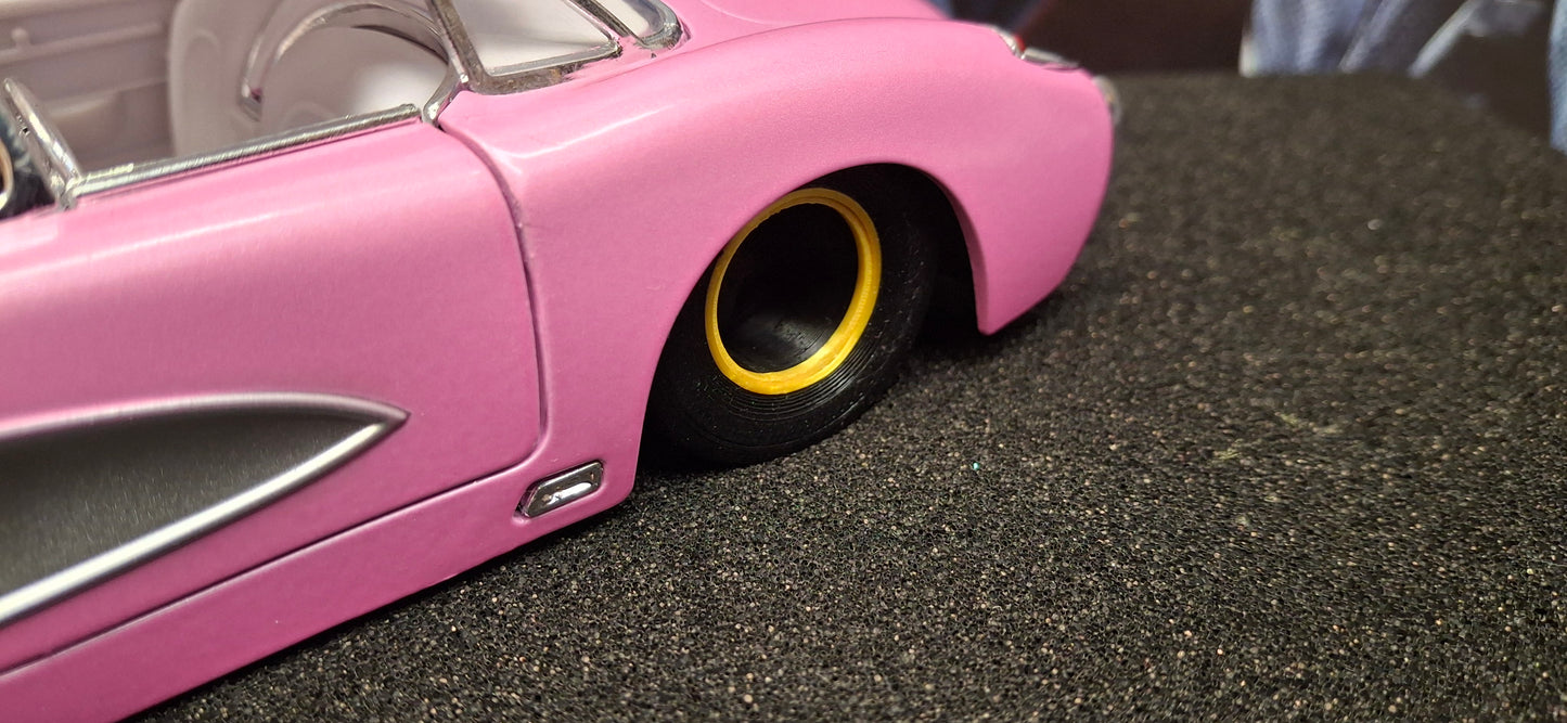 Jada Toys 1/24 Chevy Corvette 1957 Pink Big Time Muscle USED