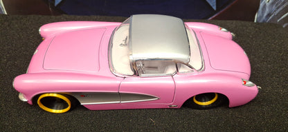 Jada Toys 1/24 Chevy Corvette 1957 Pink Big Time Muscle USED