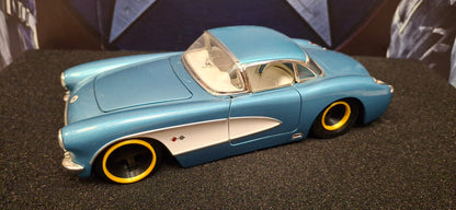 Jada Toys 1/24 Chevy Corvette 1957 Ocean Blue Big Time Muscle USED