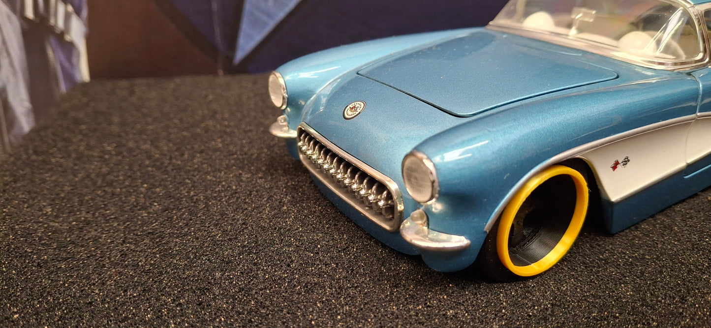 Jada Toys 1/24 Chevy Corvette 1957 Ocean Blue Big Time Muscle USED