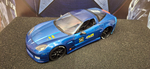 Jada Toys 1/24 Chevy Corvette Z06 2006 Blue Custom Big Time Muscle USED