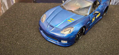 Jada Toys 1/24 Chevy Corvette Z06 2006 Blue Custom Big Time Muscle USED