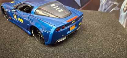 Jada Toys 1/24 Chevy Corvette Z06 2006 Blue Custom Big Time Muscle USED