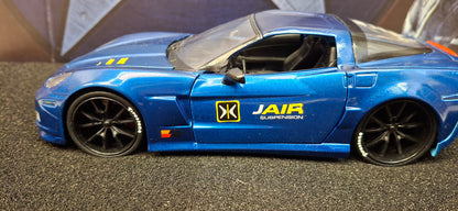 Jada Toys 1/24 Chevy Corvette Z06 2006 Blue Custom Big Time Muscle USED