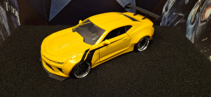 Jada Toys 1/24 Chevy Camaro SS Widebody 2016 Yellow  Big Time Muscle USED