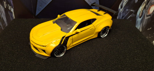 Jada Toys 1/24 Chevy Camaro SS Widebody 2016 Yellow  Big Time Muscle USED