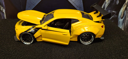 Jada Toys 1/24 Chevy Camaro SS Widebody 2016 Yellow  Big Time Muscle USED